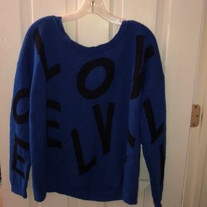 Blue and black sweater